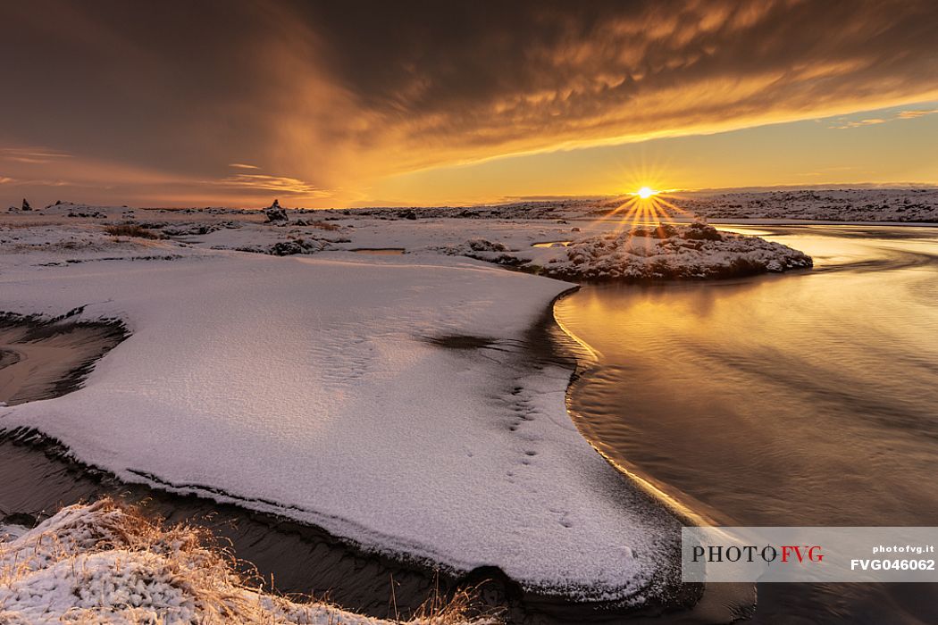 Sunrise in the South of Iceland, Iceland, Europe